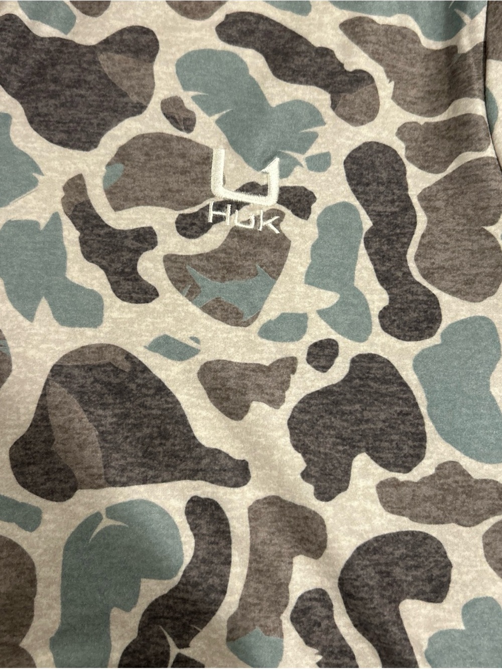 🎣 Huk KC Camo Print Leeward Lightweight Fleece 1/4 Zip Pullover – Men’s Medium - Picture 8 of 8